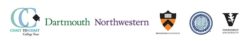 A list of university logos, including Coast to Coast, Dartmouth, Northwestern, Princeton, and Vanderbilt