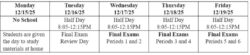 2025 winter exam schedule